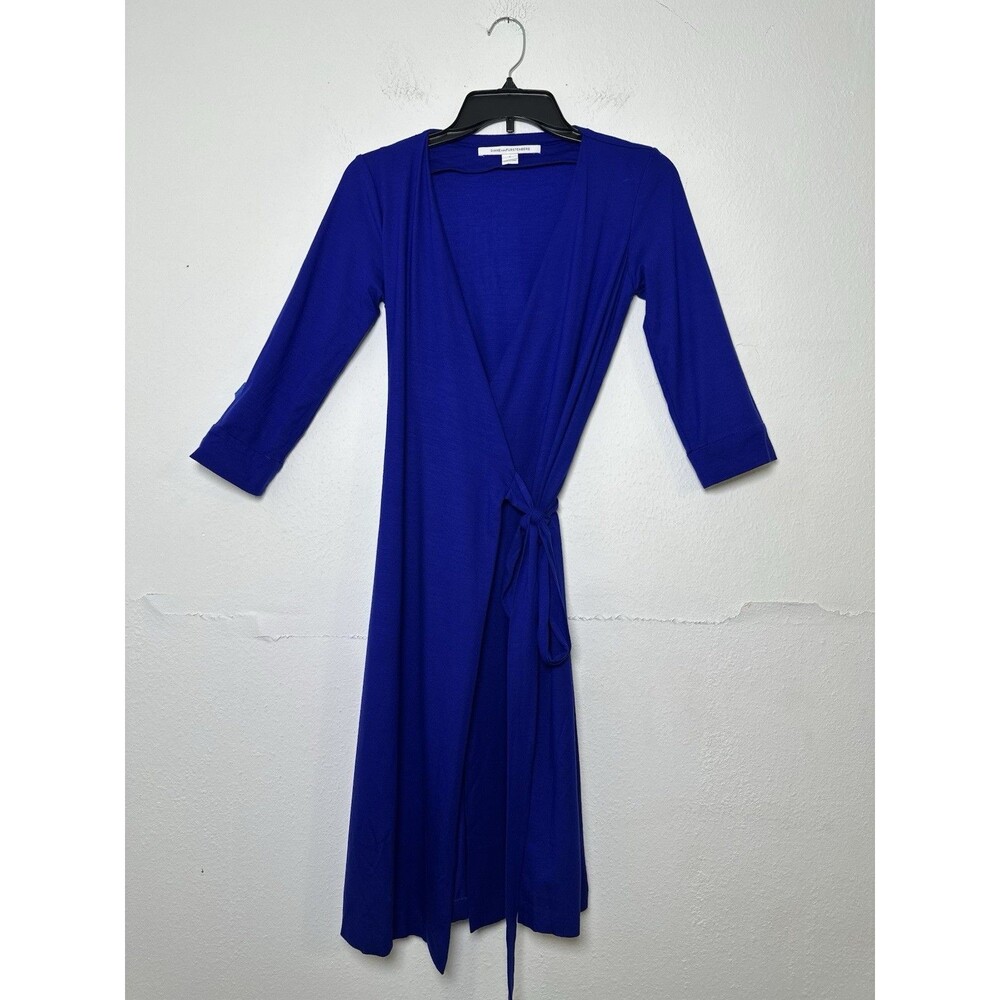 Diane von Furstenberg New Julian Two Mini Cobalt Blue Wrap Dress Size 6 Iconic - Picture 4 of 16